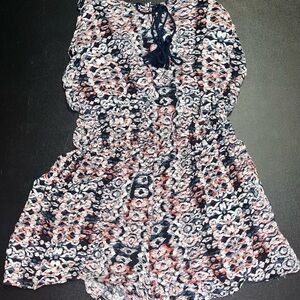 Rue 21 Floral Patterned Romper with Tie Neck- NWOT